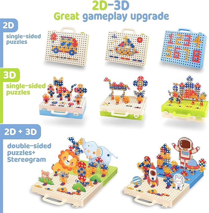 3D Screw Puzzle Box - Drill Screw Tool Set for Kid's